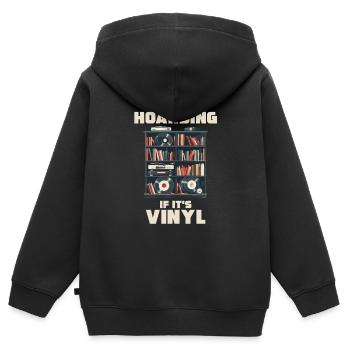 It's Not Hoarding If It's Vinyl Sammlerstück - Kinder Premium Organic Zip Hoodie - Schwarz - Hinten - AI Model Kid Male (0cm)
