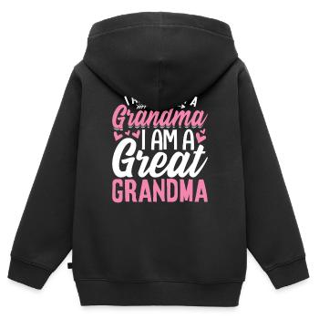 Ich bin eine Ur-Oma Lustige Oma Gigi Mamaw - Kinder Premium Organic Zip Hoodie - Schwarz - Hinten - AI Model Kid Male (0cm)