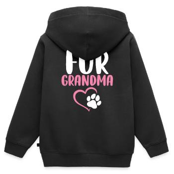 Pelz Oma Lustige Oma Pawma Welpe Hund - Kinder Premium Organic Zip Hoodie - Schwarz - Hinten - AI Model Kid Male (0cm)