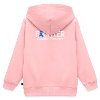 Fighter T1D Warrior Blue Ribbon Useless Pancreas - Kids Premium Organic Zip-up Hoodie - rose - Back - AI Model Kid Female (0cm)