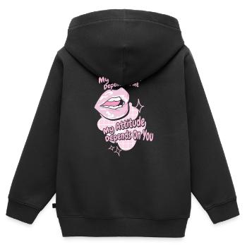 Ma personnalité dépend de mon attitude - Sweat Premium à capuche zippé enfant bio - noir - Dos - AI Model Kid Male (0cm)