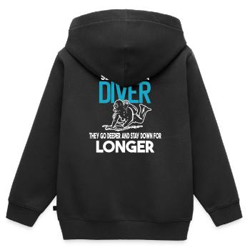 Sleep with a diver - depth and endurance - Kids Premium Organic Zip-up Hoodie - black - Back - AI Model Kid Male (0cm)