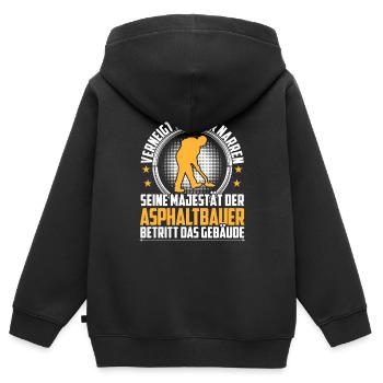 Le constructeur d’asphalte s’incline devant vous constructeur de routes - Sweat Premium à capuche zippé enfant bio - noir - Dos - AI Model Kid Male (0cm)
