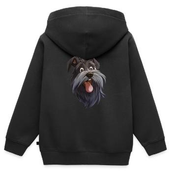 Skye Terrier | Cartoon Artwork - Kinder Premium Organic Zip Hoodie - Schwarz - Hinten - AI Model Kid Male (0cm)