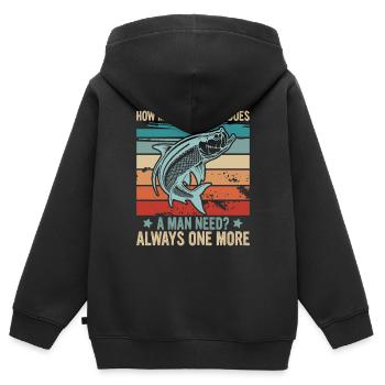 Pêche au tarpon Pêche aux espèces de poissons d’eau douce - Sweat Premium à capuche zippé enfant bio - noir - Dos - AI Model Kid Male (0cm)