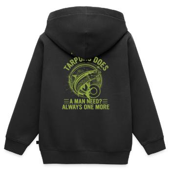 Pêche au tarpon Pêche aux espèces de poissons d’eau douce - Sweat Premium à capuche zippé enfant bio - noir - Dos - AI Model Kid Male (0cm)
