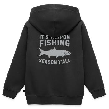 Pêche au tarpon Pêche aux espèces de poissons d’eau douce - Sweat Premium à capuche zippé enfant bio - noir - Dos - AI Model Kid Male (0cm)