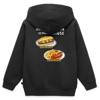 J’AI DÉJÀ MANGÉ DES LÉGUMES HIER - Sweat Premium à capuche zippé enfant bio - noir - Dos - AI Model Kid Male (0cm)
