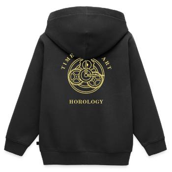 HOROLOGY UHRWERK - Kinder Premium Organic Zip Hoodie - Schwarz - Hinten - AI Model Kid Male (0cm)