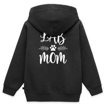Lab Maman Chemise Labrador Retriever Amant Propriétaire Drôle - Sweat Premium à capuche zippé enfant bio - noir - Dos - AI Model Kid Male (0cm)