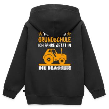 Und Tschüss Grundschule ich fahre in die Klasse 5 - Kinder Premium Organic Zip Hoodie - Schwarz - Hinten - AI Model Kid Male (0cm)