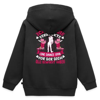 Line Dance Oma Tanzen Cowboystiefel - Kinder Premium Organic Zip Hoodie - Schwarz - Hinten - AI Model Kid Male (0cm)