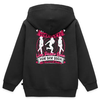 Line Dance Oma Tanzen Cowboystiefel - Kinder Premium Organic Zip Hoodie - Schwarz - Hinten - AI Model Kid Male (0cm)