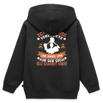 Line Dance Oma Tanzen Cowboystiefel - Kinder Premium Organic Zip Hoodie - Schwarz - Hinten - AI Model Kid Male (0cm)