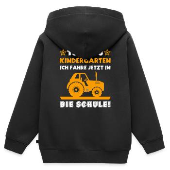 Und Tschüss Kindergarten ich fahre in die Schule - Kinder Premium Organic Zip Hoodie - Schwarz - Hinten - AI Model Kid Male (0cm)