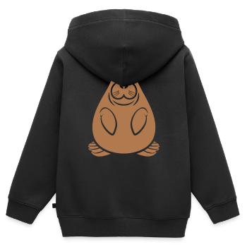 Morse - Sweat Premium à capuche zippé enfant bio - noir - Dos - AI Model Kid Male (0cm)