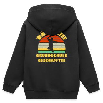 Bäähm Grundschule ist Geschafft Schulkind - Kinder Premium Organic Zip Hoodie - Schwarz - Hinten - AI Model Kid Male (0cm)