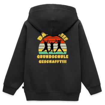 Bäähm Grundschule ist Geschafft Schulkinder - Kinder Premium Organic Zip Hoodie - Schwarz - Hinten - AI Model Kid Male (0cm)