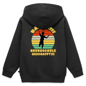 Bäähm Grundschule ist Geschafft Schulkinder Schule - Kinder Premium Organic Zip Hoodie - Schwarz - Hinten - AI Model Kid Male (0cm)