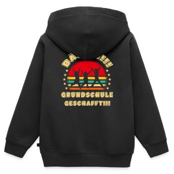 Bäähm Grundschule ist Geschafft Schulkinder - Kinder Premium Organic Zip Hoodie - Schwarz - Hinten - AI Model Kid Male (0cm)