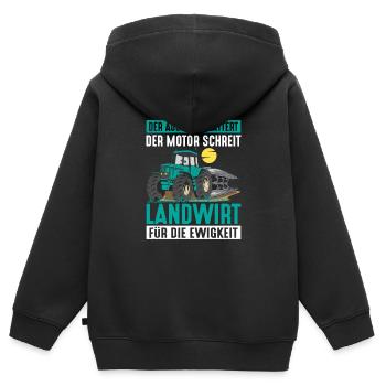 Landwirt für die Ewigkeit Bauer Bauernhof - Kinder Premium Organic Zip Hoodie - Schwarz - Hinten - AI Model Kid Male (0cm)