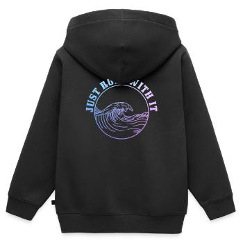 Surfen Vintage Surfer Geschenk - Kinder Premium Organic Zip Hoodie - Schwarz - Hinten - AI Model Kid Male (0cm)