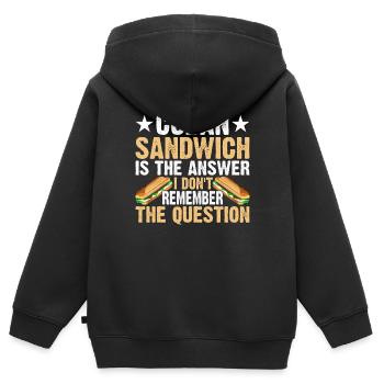Sandwich Master Deli Sub Lover Sandwich Day Food - Sweat Premium à capuche zippé enfant bio - noir - Dos - AI Model Kid Male (0cm)