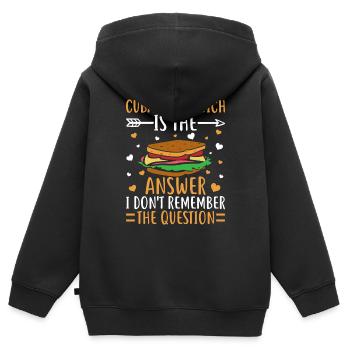 Entdecken Sie Die Welt Der Sandwich-meisterschaft - Kinder Premium Organic Zip Hoodie - Schwarz - Hinten - AI Model Kid Male (0cm)