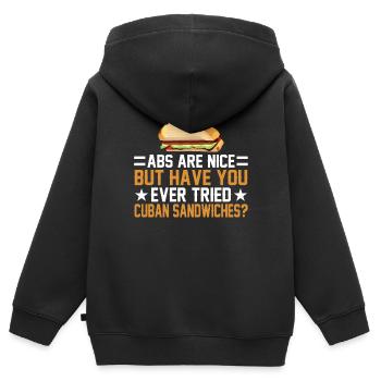 Entdecken Sie Die Welt Der Sandwich-meisterschaft - Kinder Premium Organic Zip Hoodie - Schwarz - Hinten - AI Model Kid Male (0cm)