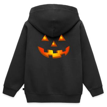 Happy Halloween Pumpkin Face - Kids Premium Organic Zip-up Hoodie - black - Back - AI Model Kid Male (0cm)