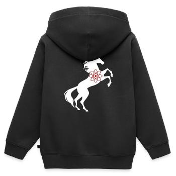 Symbole d’atome de licorne Atomes de licorne magique - Sweat Premium à capuche zippé enfant bio - noir - Dos - AI Model Kid Male (0cm)