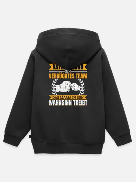 Vater & Sohn Gemeinsam stark & urkomisch - Kinder Premium Organic Zip Hoodie - Schwarz