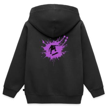 Splash Skateboard Dynamik - Kinder Premium Organic Zip Hoodie - Schwarz - Hinten - AI Model Kid Male (0cm)