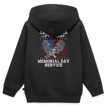 Lend A Hand Lift A Heart Memorial Day Service - Kids Premium Organic Zip-up Hoodie - black - Back - AI Model Kid Male (0cm)