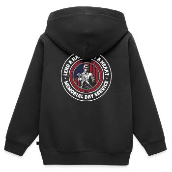 Lend A Hand Lift A Heart Memorial Day Service - Kids Premium Organic Zip-up Hoodie - black - Back - AI Model Kid Male (0cm)
