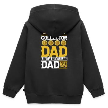 Coin Collecting Dad: Upgrading Fatherhood - Kinder Premium Organic Zip Hoodie - Schwarz - Hinten - AI Model Kid Male (0cm)
