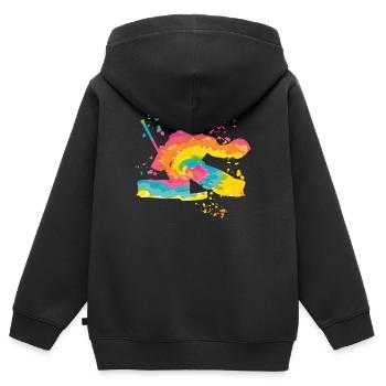 Eishockeyspieler Jungen Eishockey - Kinder Premium Organic Zip Hoodie - Schwarz - Hinten - AI Model Kid Male (0cm)