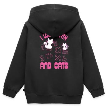 Ich liebe Mathe und Katzen - Kinder Premium Organic Zip Hoodie - Schwarz - Hinten - AI Model Kid Male (0cm)