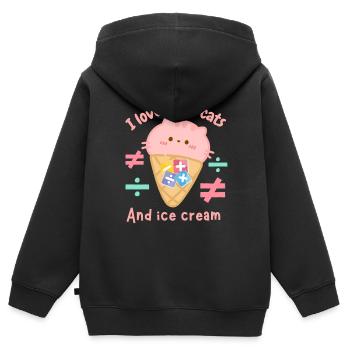 I love math cats and icecream - Kids Premium Organic Zip-up Hoodie - black - Back - AI Model Kid Male (0cm)