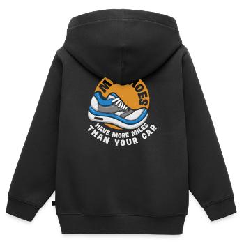 Meine Schuhe Haben Mehr Kilometer Als Dein Auto - Kinder Premium Organic Zip Hoodie - Schwarz - Hinten - AI Model Kid Male (0cm)