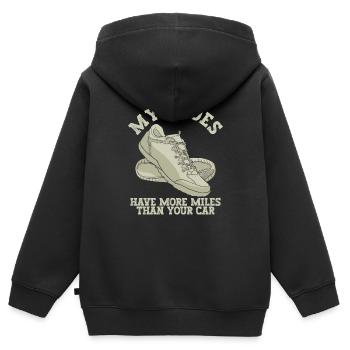 Meine Schuhe Haben Mehr Kilometer Als Dein Auto - Kinder Premium Organic Zip Hoodie - Schwarz - Hinten - AI Model Kid Male (0cm)