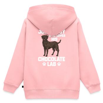 Schoko Brauner Labrador Retriever Hund - Kinder Premium Organic Zip Hoodie - Rosa - Hinten - AI Model Kid Female (0cm)