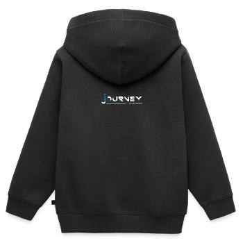Nehmen Sie die Reise an - Kinder Premium Organic Zip Hoodie - Schwarz - Hinten - AI Model Kid Male (0cm)