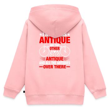 Lustiger Antiker Antique Car Antiquing Collector - Kinder Premium Organic Zip Hoodie - Rosa - Hinten - AI Model Kid Female (0cm)