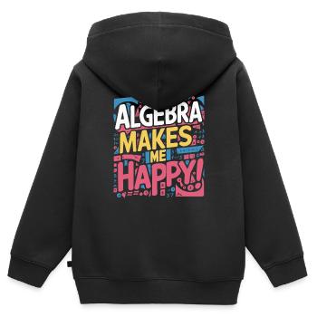 ALGEBRA MACHT MICH GLÜCKLICH - Kinder Premium Organic Zip Hoodie - Schwarz - Hinten - AI Model Kid Male (0cm)
