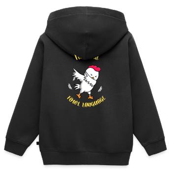 Chicken Lover Poultry Farmer Funny Saying - Kids Premium Organic Zip-up Hoodie - black - Back - AI Model Kid Male (0cm)
