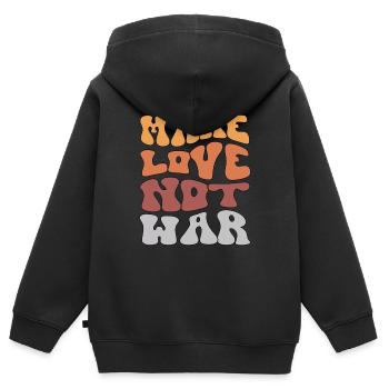 Make Love not war - Kids Premium Organic Zip-up Hoodie - black - Back - AI Model Kid Male (0cm)