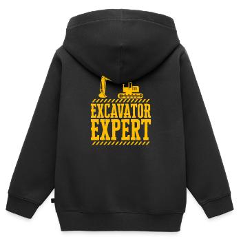 Excavator Expert Heavy Equipment Operator - Kinder Premium Organic Zip Hoodie - Schwarz - Hinten - AI Model Kid Male (0cm)