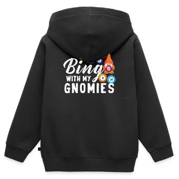 Bingo Mit Meinen Gnomies Lustiges Bingo - Kinder Premium Organic Zip Hoodie - Schwarz - Hinten - AI Model Kid Male (0cm)