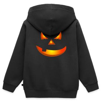Happy Halloween Pumpkin Face - Kids Premium Organic Zip-up Hoodie - black - Back - AI Model Kid Male (0cm)
